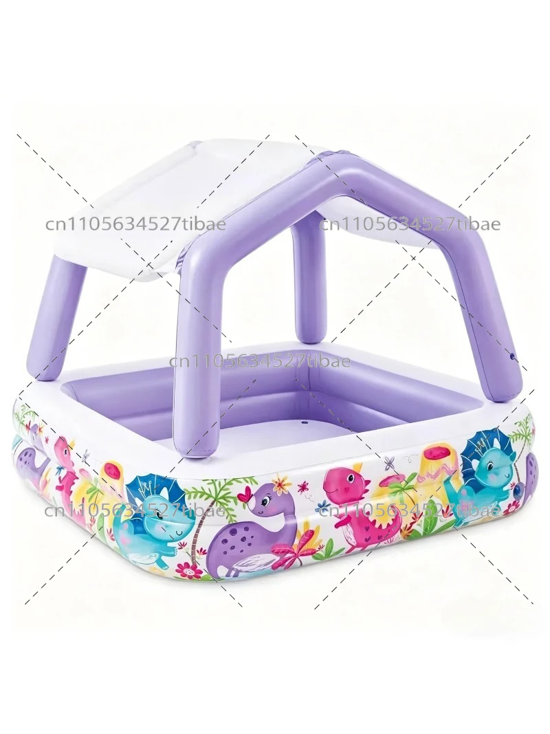 Water Slide Inflatable - Nadmuchiwany tęczowy basen dla dzieci ze