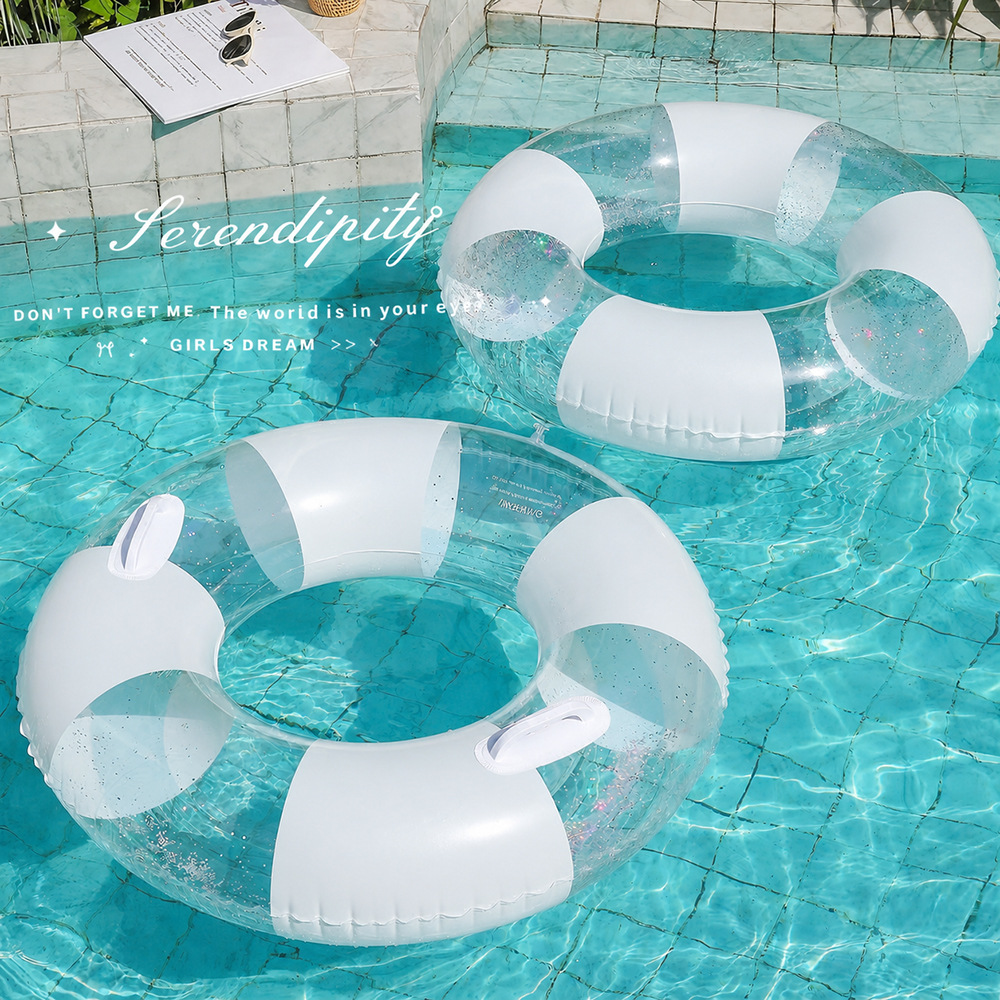 Pool Lounger Inflatable - Przezroczyste kółko do pływania dla dorosłych,