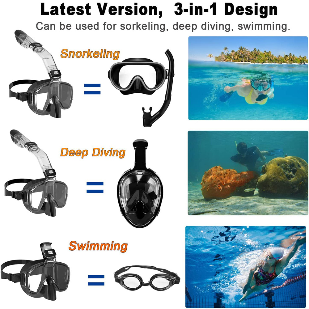 Maski do nurkowania Składana m – Snorkel Mask Full Face recenzja i cena