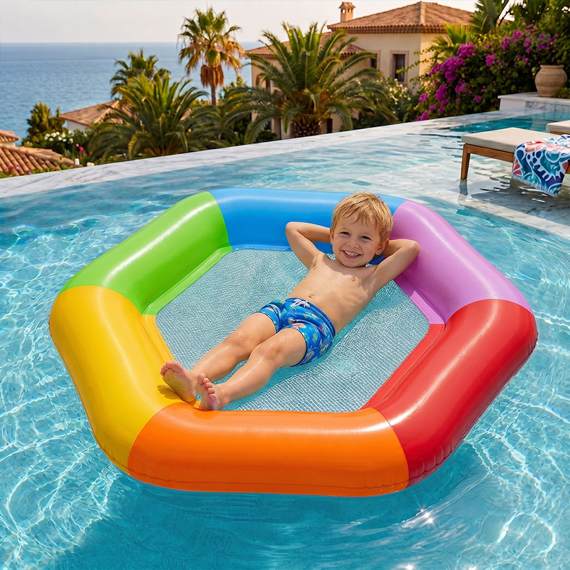 Nowy Sześciokątny Kolorowy Dmu – Pool Lounger Inflatable recenzja i cena