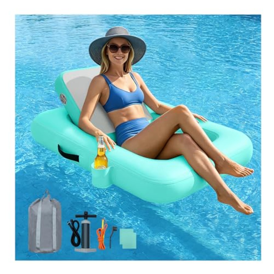 Pływające fotele z oparciem, d – Pool Lounger Inflatable recenzja i cena